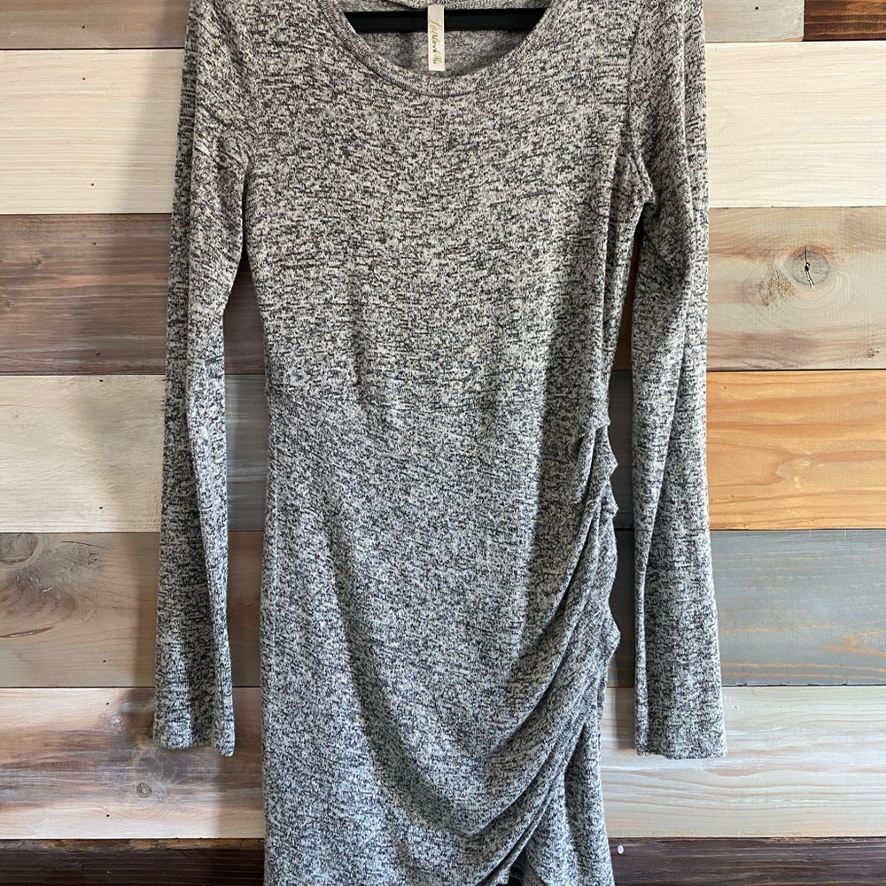 Ruched Grey Dress